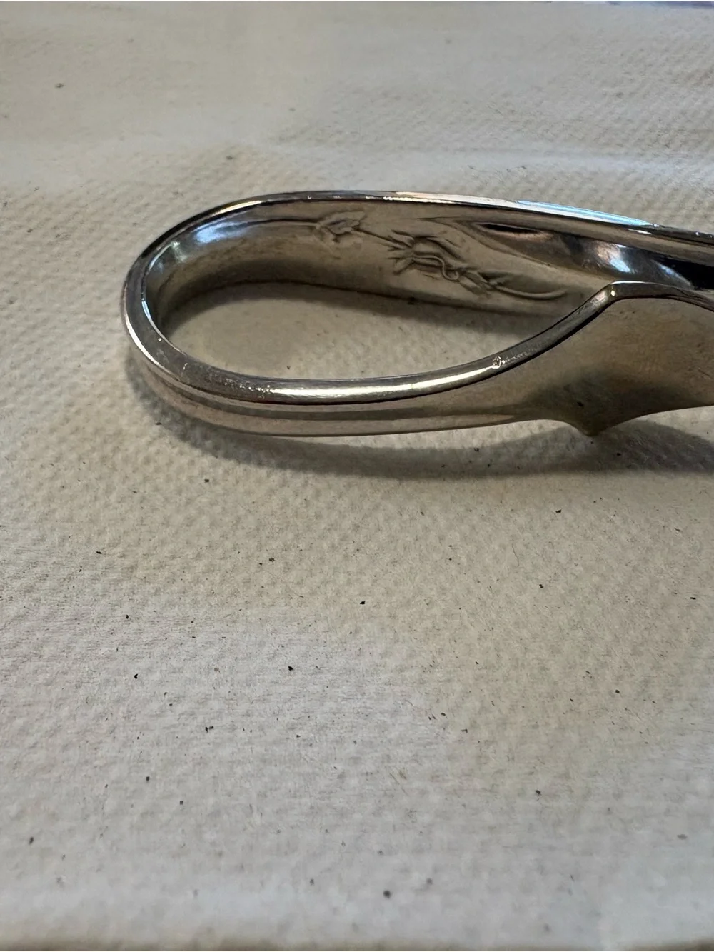 Silver 1847 Roger and bros set of six napkin clips.